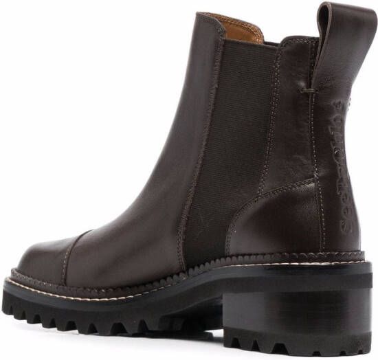 See by Chloé Mallory leather boots Brown