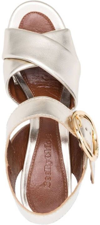 See by Chloé metallic-effect 103mm sandals Gold