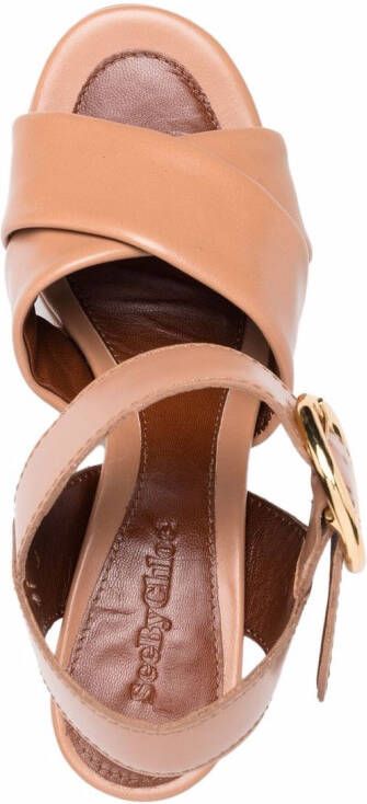 See by Chloé open-toe leather sandals Brown