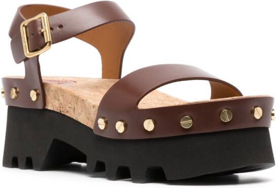Chloé Owena leather sandals Brown