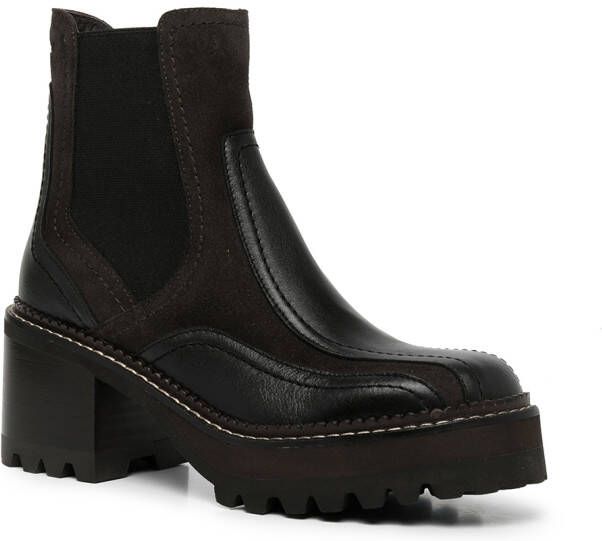 See by Chloé panelled leather Chelsea boots Black