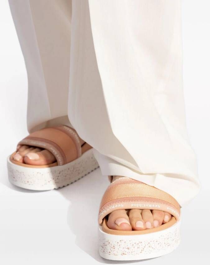 See by Chloé Pipper flatform sandals Orange