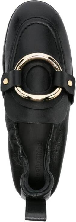 See by Chloé ring-detail elasticated loafers Black