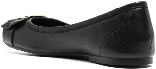 See by Chloé round-shape plaque ballerinas Black