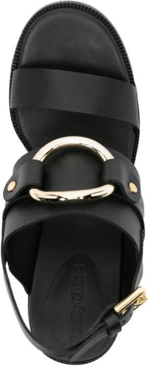 See by Chloé slingback leather sandals Black
