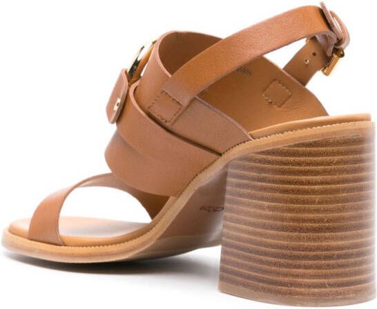 See by Chloé slingback leather sandals Brown