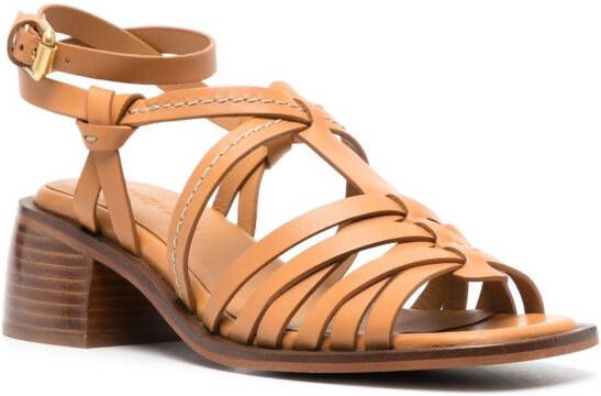 See by Chloé strappy 60mm leather sandals Brown