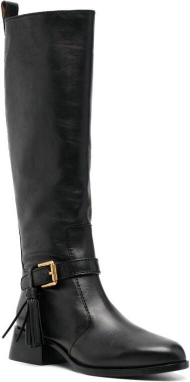 See by Chloé tassel-detail knee-high boots Black