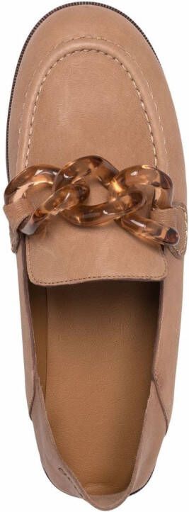 See by Chloé tortoiseshell-effect chain-link loafers Brown