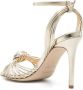 Semicouture 95mm knot detail sandals Gold - Thumbnail 3