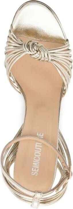 Semicouture 95mm knot detail sandals Gold