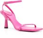 Semicouture buckled square-toe leather sandals Pink - Thumbnail 2