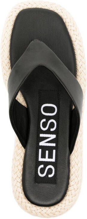 Senso Bianca braided-sole sandals Black