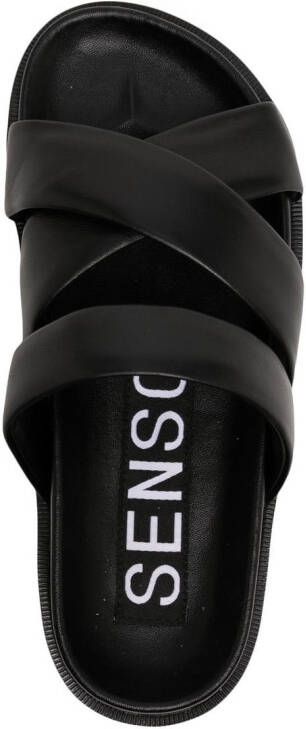 Senso Nico crossover-strap leather sandals Black