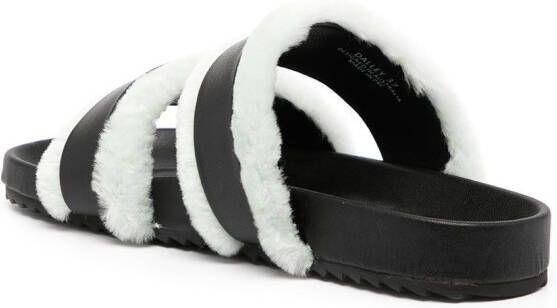 Senso Dalley shearling-trim sandals Black