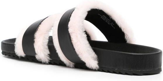 Senso Dalley shearling-trim sandals Black