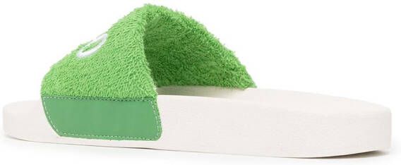 Senso Elly logo-embroidered slides Green