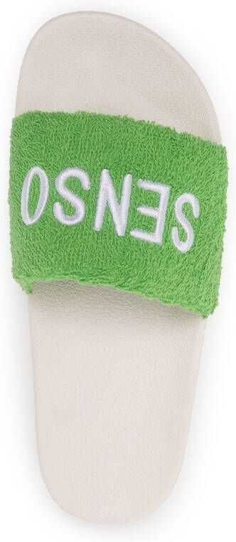 Senso Elly logo-embroidered slides Green