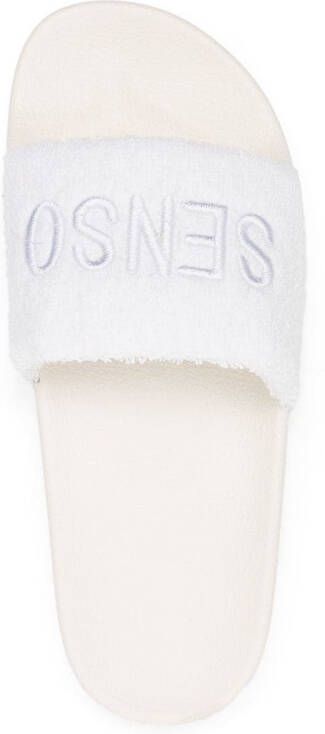 Senso Elly logo-embroidered slides White