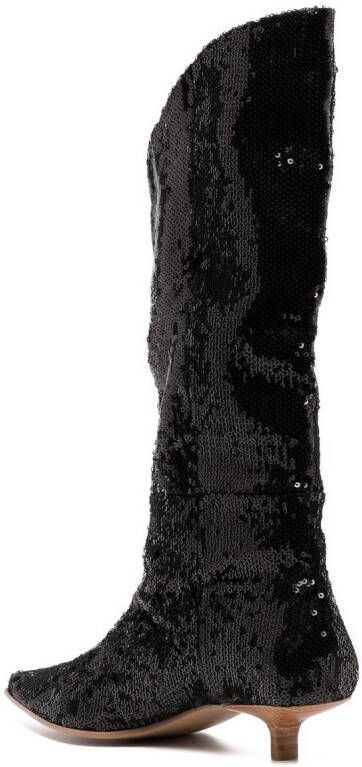 Senso Franca sequin calf-length boots Black