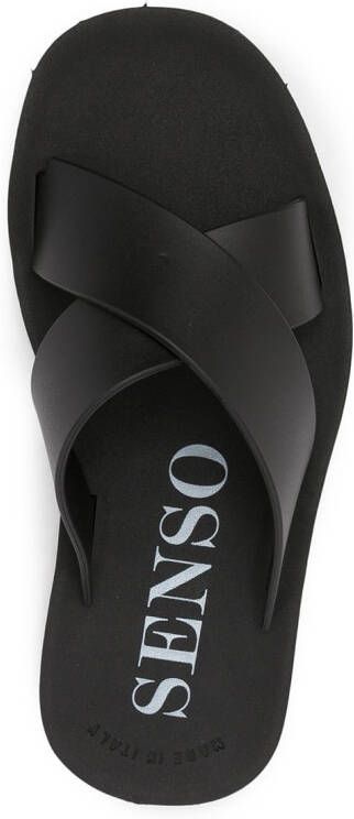 Senso Franky crossover-strap slides Black