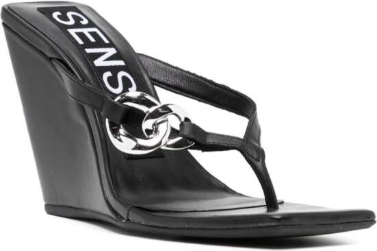 Senso Helga I leather wedge sandals Black
