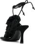 Senso Karli 90mm floral-appliqué sandals Black - Thumbnail 3