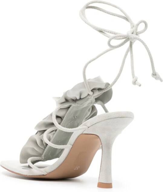 Senso Karli 90mm floral-appliqué sandals White