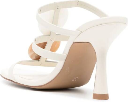 Senso Kaye 95mm leather sandals White