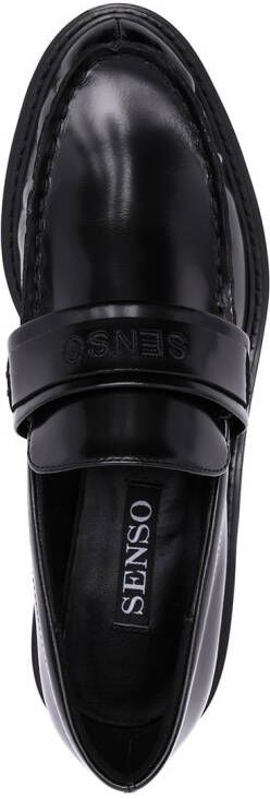 Senso Met I calf leather loafers Black