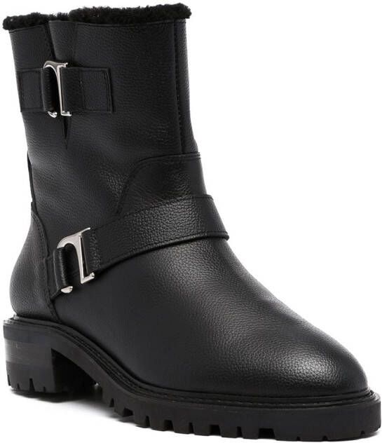 Senso Mona faux-shearling lined boots Black