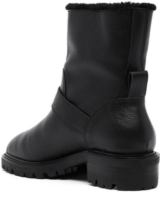 Senso Mona faux-shearling lined boots Black