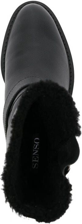 Senso Mona faux-shearling lined boots Black