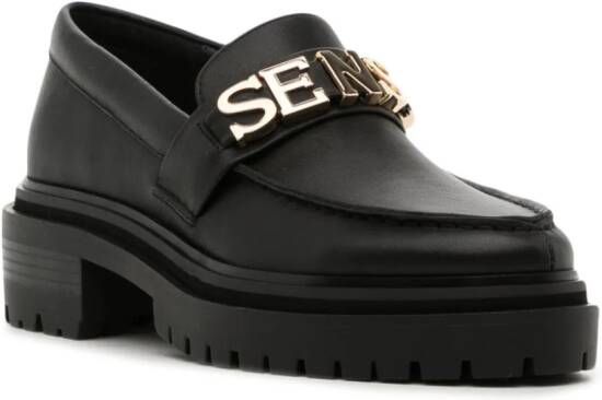 Senso Monty I logo-plaque leather loafers Black