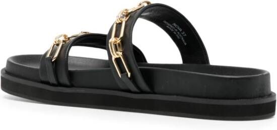 Senso Nova chain-embellished leather sandals Black