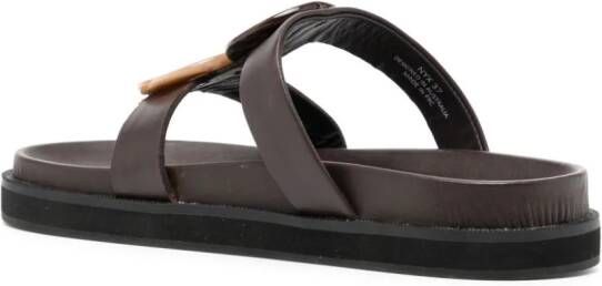 Senso Nyx flat leather sandals Brown