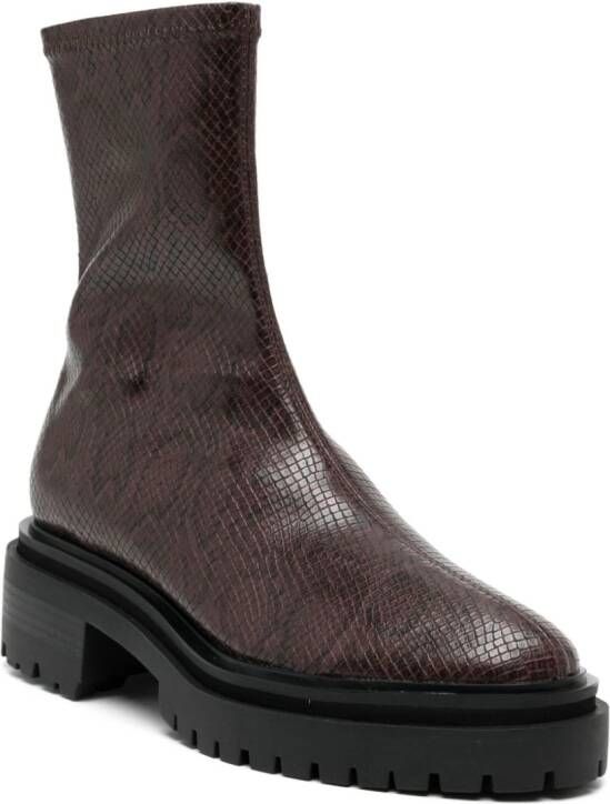 Senso Peyton III 50mm snakeskin-effect boots Red