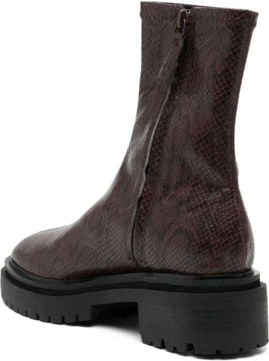 Senso Peyton III 50mm snakeskin-effect boots Red