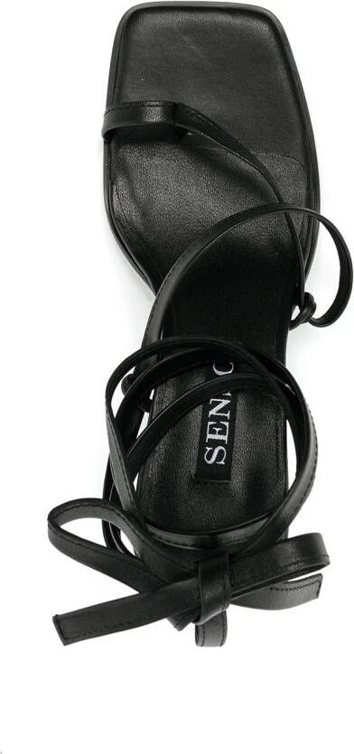 Senso Pica 95mm leather sandals Black