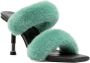 Senso Quisha faux-shearling 90mm sandals Green - Thumbnail 2