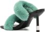 Senso Quisha faux-shearling 90mm sandals Green - Thumbnail 3
