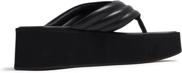 Senso Reese platform leather flip-flops Black