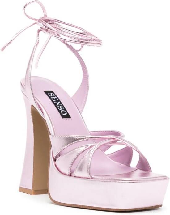 Senso Tahlia 135mm metallic-leather sandals Pink