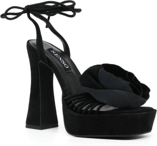 Senso Taya 135mm suede sandals Black