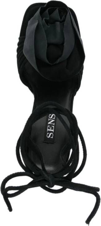 Senso Taya 135mm suede sandals Black