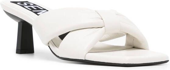 Senso Wonda 5mm cross-strap kitten sandals White