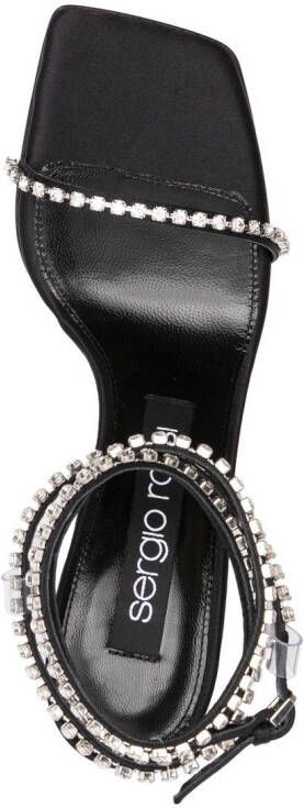 Sergio Rossi Dinasty 95mm crystal-embellished leather sandals Black
