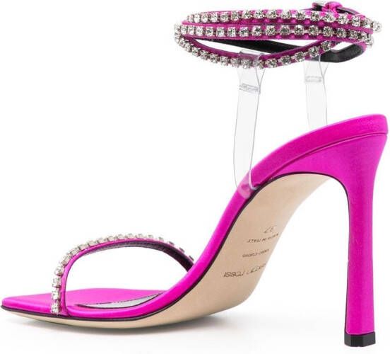 Sergio Rossi 110mm crystal-embellished leather sandals Pink