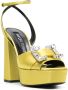 Sergio Rossi 130mm crystal-buckle platform sandals Yellow - Thumbnail 2