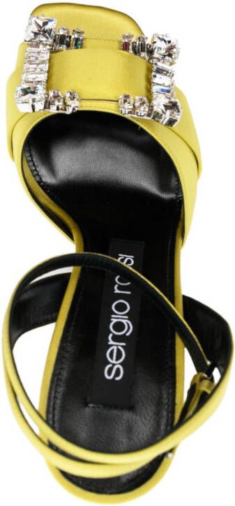 Sergio Rossi 130mm crystal-buckle platform sandals Yellow